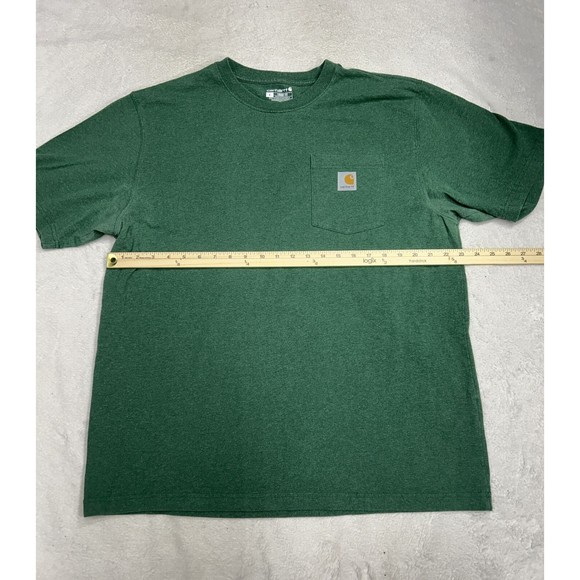 Carhartt T-Shirt Loose Fit Green Pocket Tee Short Sleeve K87 G55 Mens Size Large - Picture 6 of 8